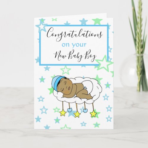 Congratulations on your New Baby Boy Ethnic Baby C Card