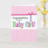 congratulations on your new baby girl card (Yellow Flower)