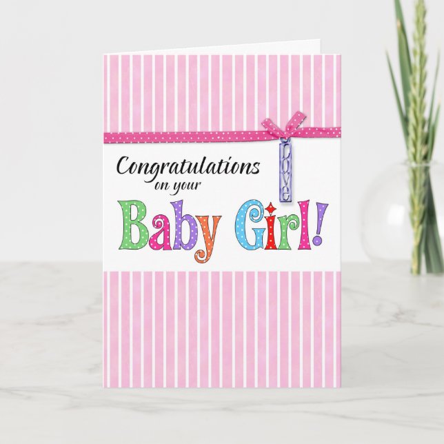 congratulations on your new baby girl card (Front)