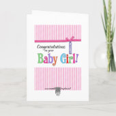 congratulations on your new baby girl card (Back)