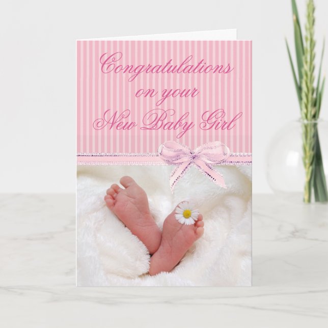 Congratulations on your New Baby Girl Card (Front)