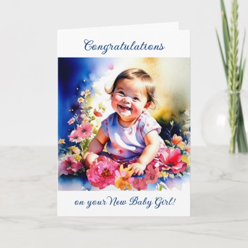 Congratulations on Your New Baby Girl Card