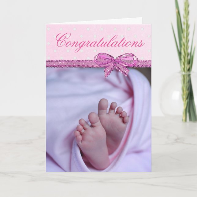 Congratulations on your New Baby Girl Card (Front)