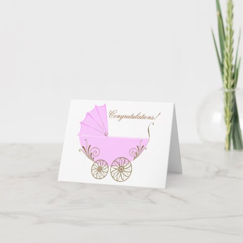 Congratulations on your new baby girl greeting car card