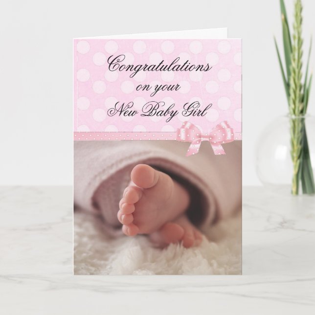 Congratulations on your New Baby Girl Pink Card (Front)