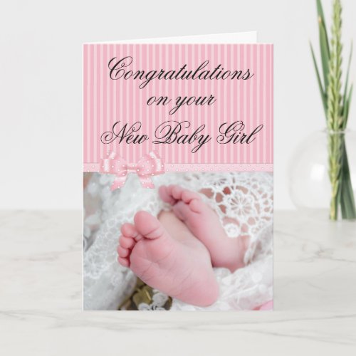 Congratulations on your New Baby Girl Pink Card