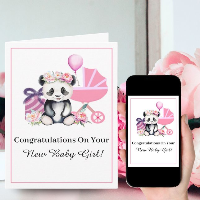 Congratulations on Your New Baby Panda Card (Creator Uploaded)
