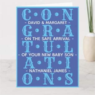 Congratulations on Your New Baby Son Card