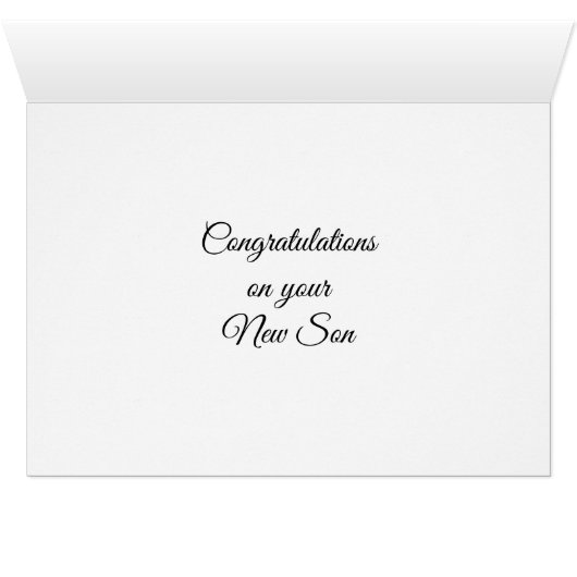 Congratulations on your New Baby Son Card (Inside Horizontal (Bottom))
