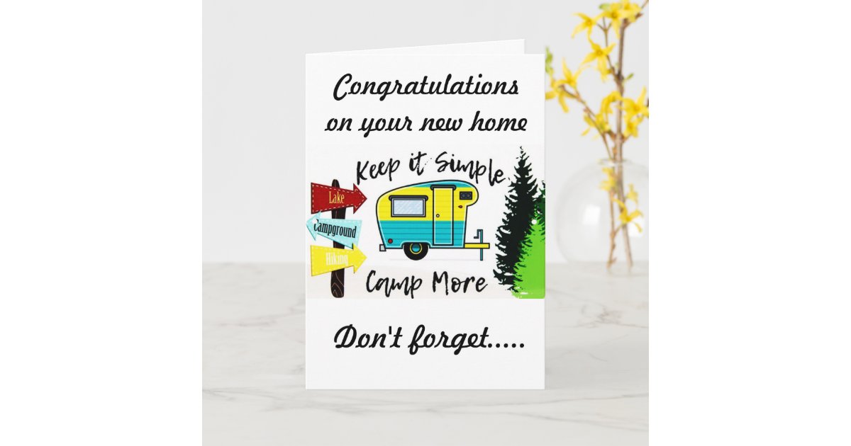 Noteboom Rv Congratulations **CONGRATULATIONS ON YOUR NEW CAMPER** CARD | Zazzle