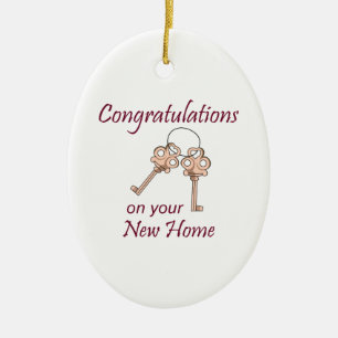 Congratulations On Your New Home Ceramic Ornament