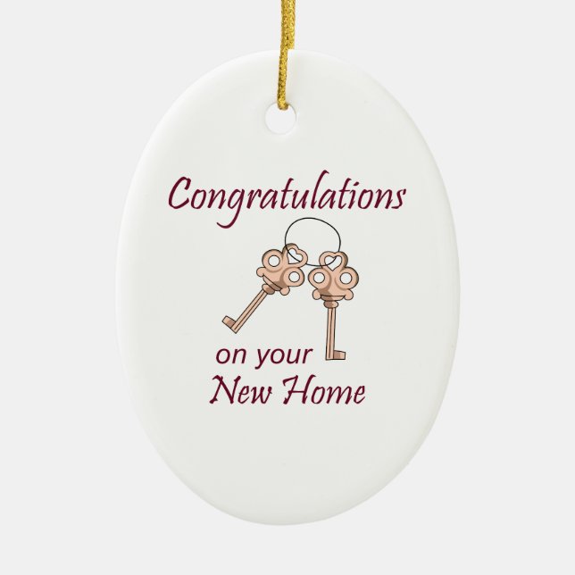 Congratulations On Your New Home Ceramic Ornament (Front)