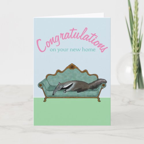 Congratulations on your new home __ cute Anteater Card