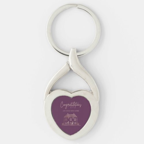 Congratulations On Your New Home Heart Keychain