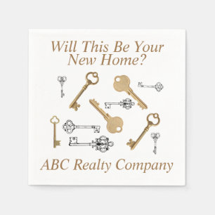 Congratulations on Your New Home KEYS Napkins