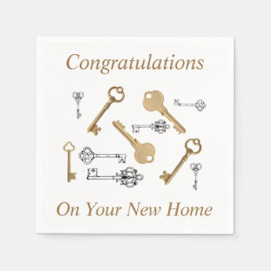 Congratulations on Your New Home KEYS Napkins