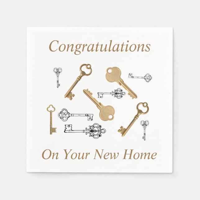 Congratulations on Your New Home KEYS Napkins (Front)