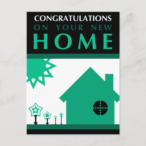 congratulations on your new home  pop shapes announcement postcard