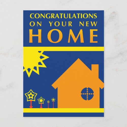 congratulations on your new home  pop shapes announcement postcard