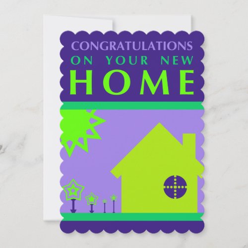 congratulations on your new home purple shapes invitation