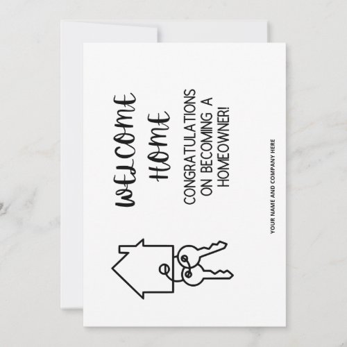 Congratulations On Your New Home REALTOR  Thank You Card