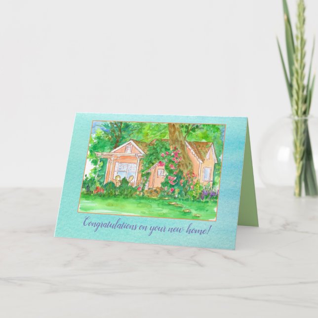 Congratulations On Your New Home Watercolor Card (Front)