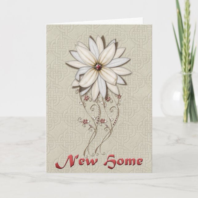 Congratulations On Your New Home White Flower Card (Front)