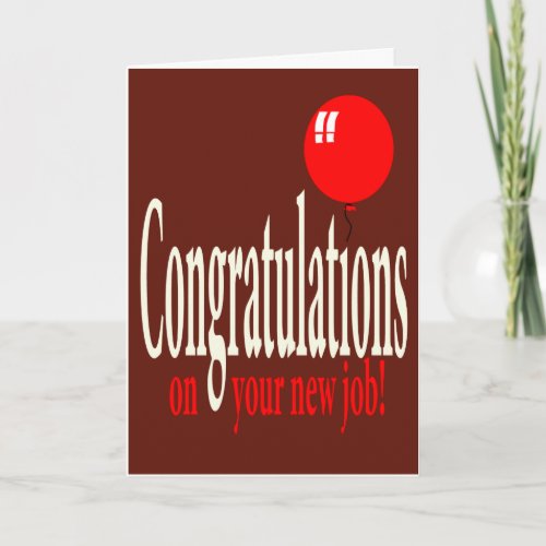 Congratulations on Your New Job Card