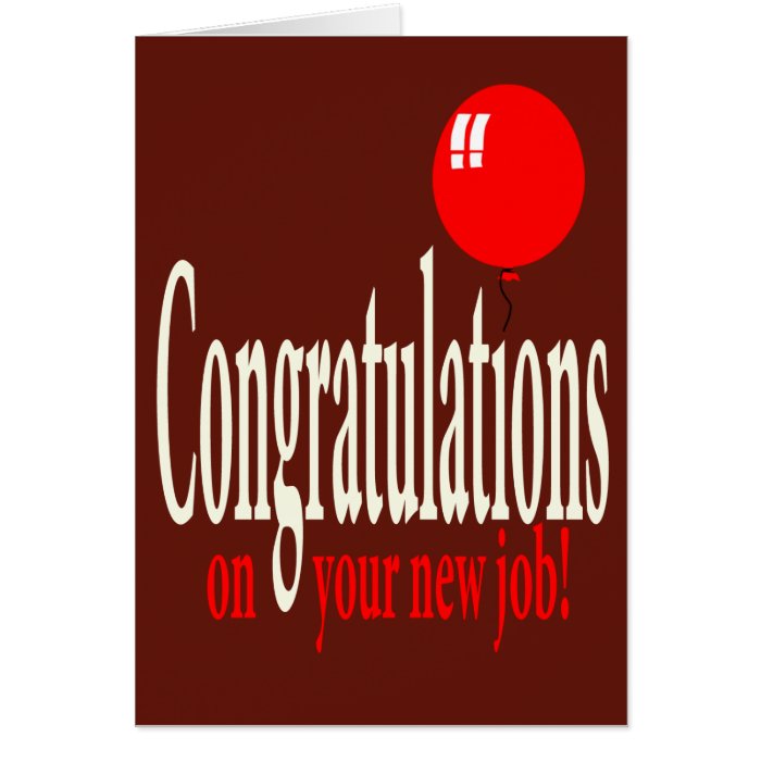 Congratulations on Your New Job Card