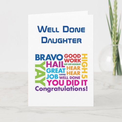 CONGRATULATIONS ON YOUR NEW JOB DAUGHTER CARD