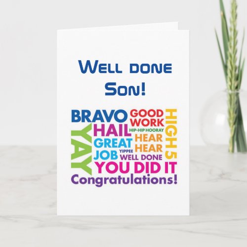 CONGRATULATIONS ON YOUR NEW JOB SON CARD