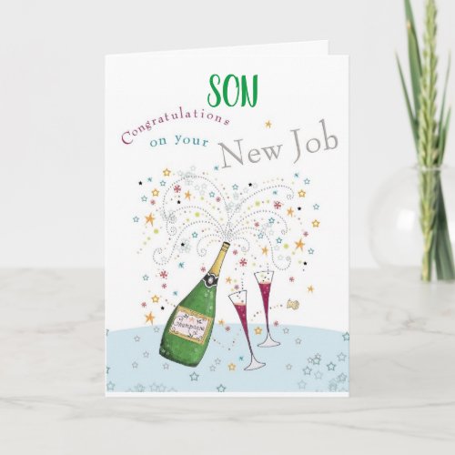 CONGRATULATIONS ON YOUR NEW JOB SON CARD
