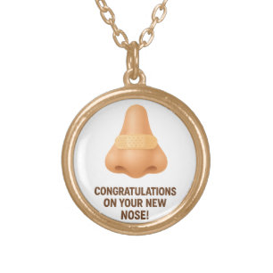 Congratulations on Your New Nose Gold Plated Necklace