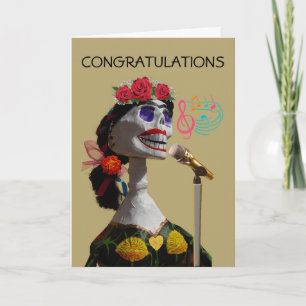 Congratulations on Your Performance Skeleton Sings Card