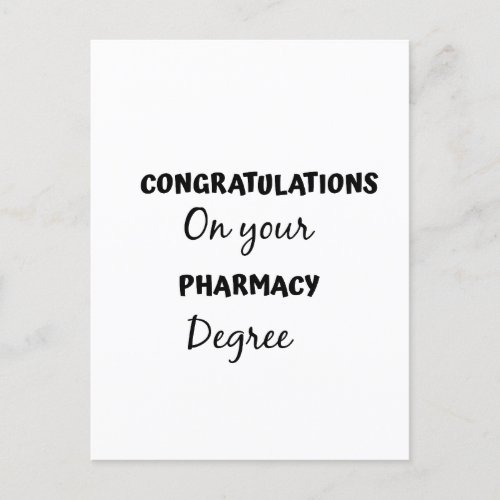 congratulations on your pharmacy graduation postcard