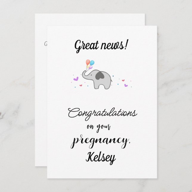 Congratulations On Your Pregnancy, Customizable Holiday Card (Front/Back)