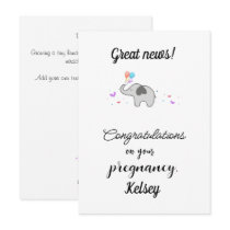 Congratulations On Your Pregnancy, Customizable Holiday Card