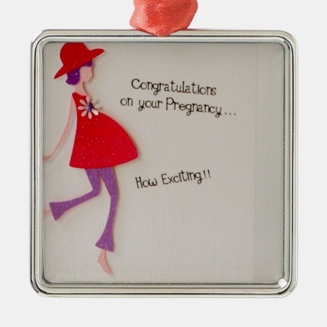 congratulations on your pregnancy! metal ornament (Front)