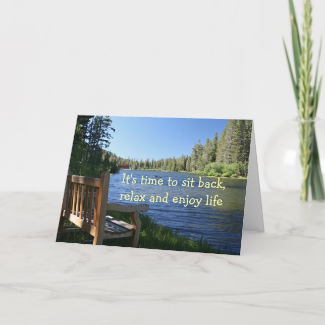 Congratulations on your retirement, Bench, Lake Card (Front)