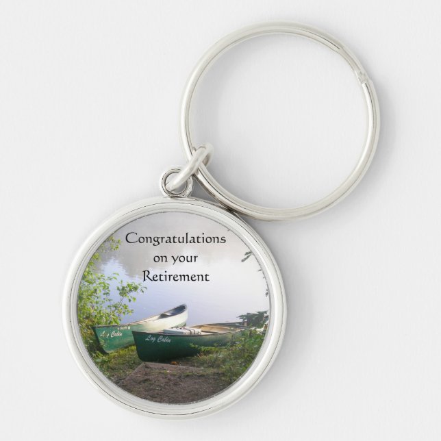 Congratulations On Your Retirement Canoes  Keychain (Front)