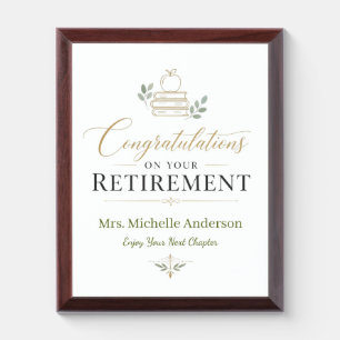 Congratulations On Your Retirement Custom Name Award Plaque