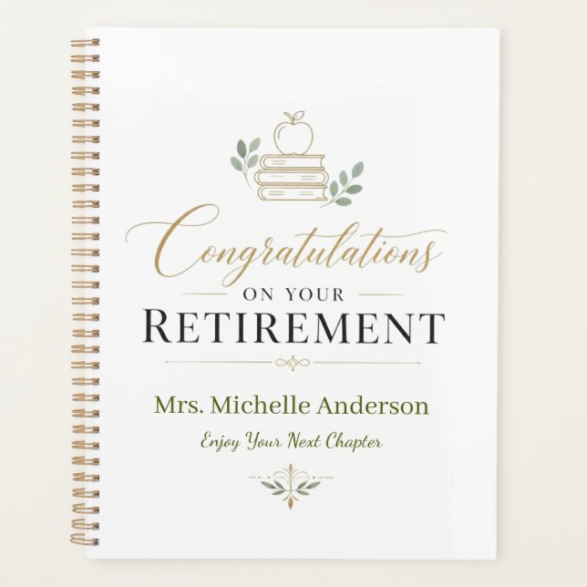 Congratulations On Your Retirement Custom Name Planner (Front)