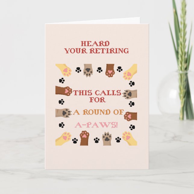 Congratulations on your Retirement, Dog, Cat, Pet  Card (Front)