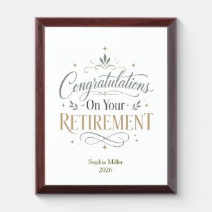 Congratulations On Your Retirement Personalized Award Plaque