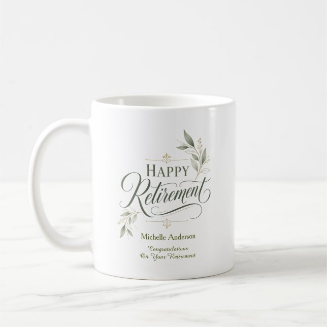 Congratulations On Your Retirement Personalized  Coffee Mug (Left)