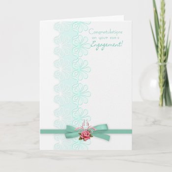 Congratulations On Your Son's Engagement Lace Card by moonlake at Zazzle