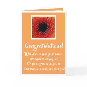 Congratulations on your success card