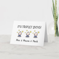 Congratulations On Your Triplet Boys, Custom