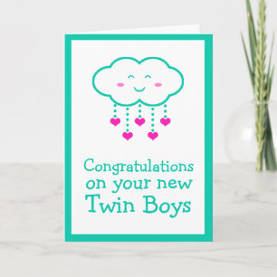Congratulations on Your Twin Boys Greeting Card