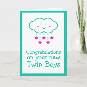 Congratulations On Your Twin Boys Greeting Card by Joyful_Expressions at Zazzle
